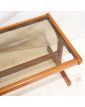 Table Basse Style Scandinave avec Dessus en Verre Fumé et Carrelée