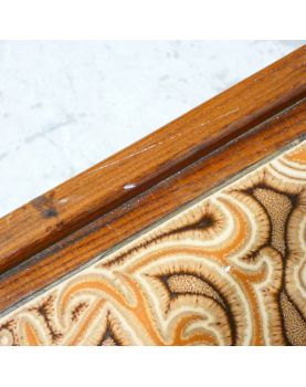 Table Basse Style Scandinave avec Dessus en Verre Fumé et Carrelée