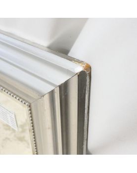 Large Silver Framed and Beveled Mirror