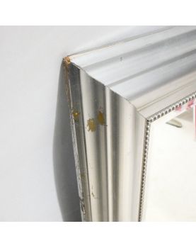 Large Silver Framed and Beveled Mirror