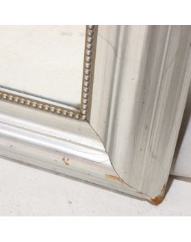 Large Silver Framed and Beveled Mirror