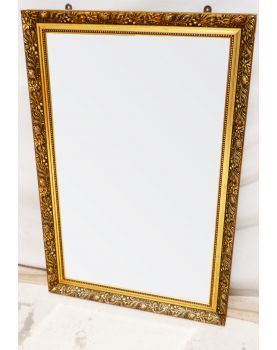 Miroir Rectangulaire Cadre Doré Mouluré et Biseauté