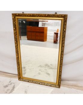 Miroir Rectangulaire Cadre Doré Mouluré et Biseauté