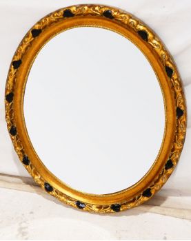 Miroir Ovale Cadre Doré et Biseauté
