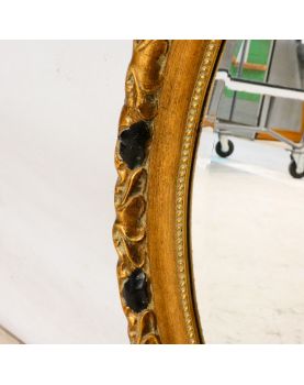 Miroir Ovale Cadre Doré et Biseauté