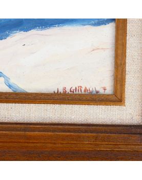 Huile sur Panneau Scène de Pont Signée GIRAULT