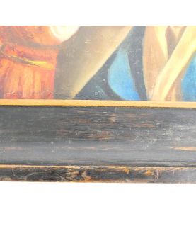 Ancienne Huile sur Panneau en Métal Vierge
