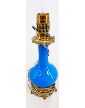Corps de Lampe à Pétrole Opaline Bleue