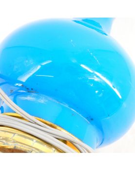Corps de Lampe à Pétrole Opaline Bleue