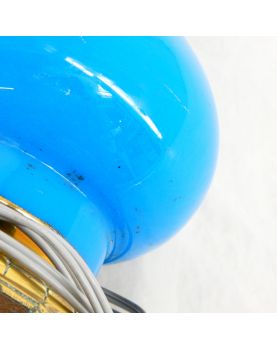 Corps de Lampe à Pétrole Opaline Bleue