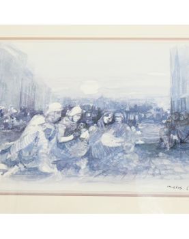 Monochrome Dawn in Benares Signed Michel CLOS