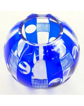 White and Blue Bohemian Vase circa 1970