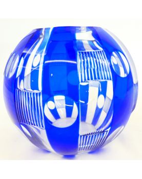 White and Blue Bohemian Vase circa 1970