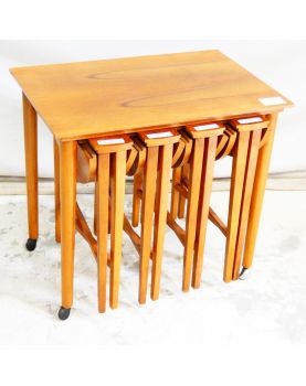 Desserte avec 4 Petites Table Gateleg Style Scandinave