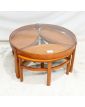 NATHAN Table Basse Ronde Dessus Verre et 3 Tables Gigognes