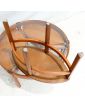 NATHAN Table Basse Ronde Dessus Verre et 3 Tables Gigognes