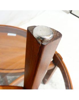 NATHAN Table Basse Ronde Dessus Verre et 3 Tables Gigognes