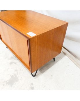 GPLAN Meuble Bas 2 Portes Coulissantes avec Pieds Métal