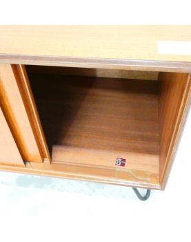 GPLAN Meuble Bas 2 Portes Coulissantes avec Pieds Métal