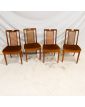 GPLAN Série de 4 Chaises Assise Kaki Dossiers Cannage