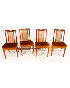 GPLAN Série de 4 Chaises Assise Kaki Dossiers Cannage