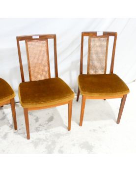 GPLAN Série de 4 Chaises Assise Kaki Dossiers Cannage