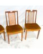 GPLAN Série de 4 Chaises Assise Kaki Dossiers Cannage