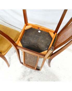 GPLAN Série de 4 Chaises Assise Kaki Dossiers Cannage