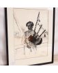 Joueur de Cornemuse à l’Encre Diluée Signé Lh. LEMIRRE