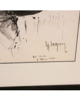 Joueur de Cornemuse à l’Encre Diluée Signé Lh. LEMIRRE