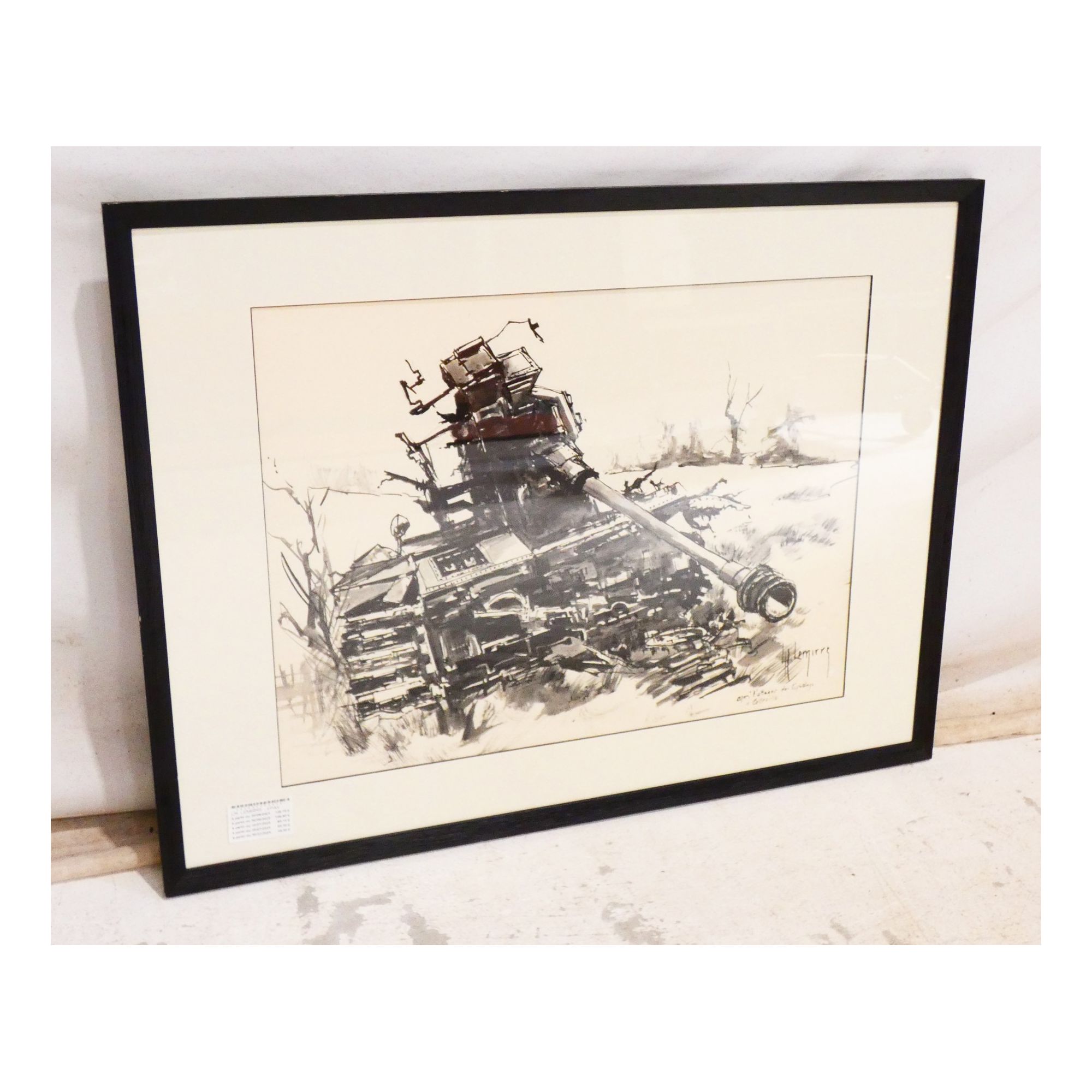 Tank Wreck at Colleville Signed Lh. LEMIRRE Tank Wreck at Colleville Signed Lh. LEMIRRE