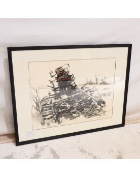 Tank Wreck at Colleville Signed Lh. LEMIRRE