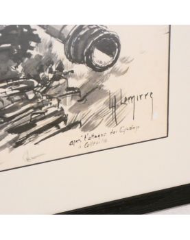 Tank Wreck at Colleville Signed Lh. LEMIRRE