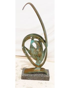 Sculpture Moderne en Bronze Représentation Équin sur Socle Marbre