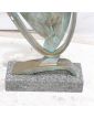 Sculpture Moderne en Bronze Représentation Équin sur Socle Marbre