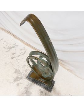 Sculpture Moderne en Bronze Représentation Équin sur Socle Marbre