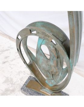 Sculpture Moderne en Bronze Représentation Équin sur Socle Marbre