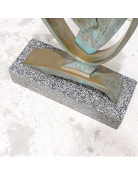Sculpture Moderne en Bronze Représentation Équin sur Socle Marbre