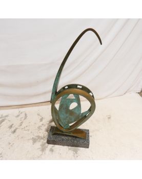 Sculpture Moderne en Bronze Représentation Équin sur Socle Marbre