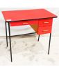 Petit Bureau Rouge avec 3 Tiroirs