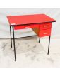 Petit Bureau Rouge avec 3 Tiroirs