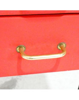 Petit Bureau Rouge avec 3 Tiroirs
