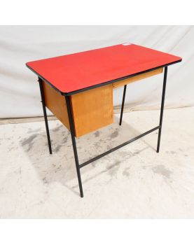Petit Bureau Rouge avec 3 Tiroirs