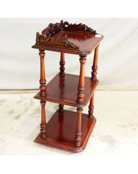 Petite Etagère en Bois Exotique 3 Niveaux