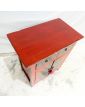 Petit Meuble Asiatique Laqué Rouge 2 Portes 2 Tiroirs