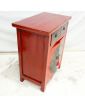Petit Meuble Asiatique Laqué Rouge 2 Portes 2 Tiroirs