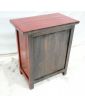 Petit Meuble Asiatique Laqué Rouge 2 Portes 2 Tiroirs