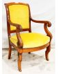 Fauteuil à Crosse en Velours Jaune