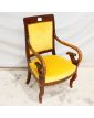 Fauteuil à Crosse en Velours Jaune