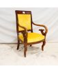 Fauteuil à Crosse en Velours Jaune